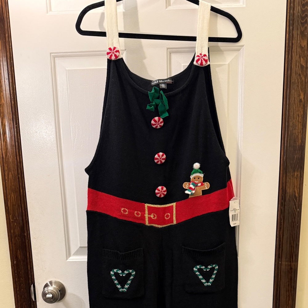 United States Sweaters Black and Green Holiday Sweater Romper